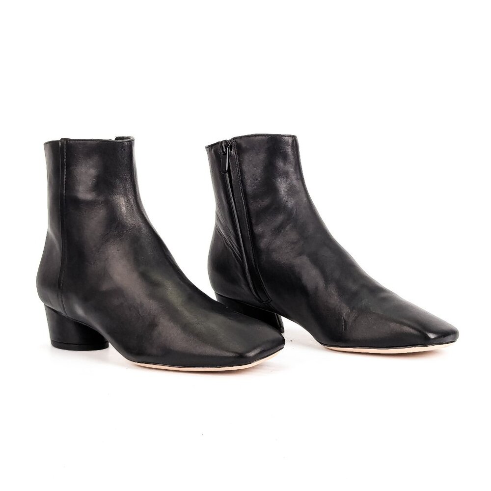 Vince Women Rockville Black Leather Office Ankle Boots sz 7US EUR37